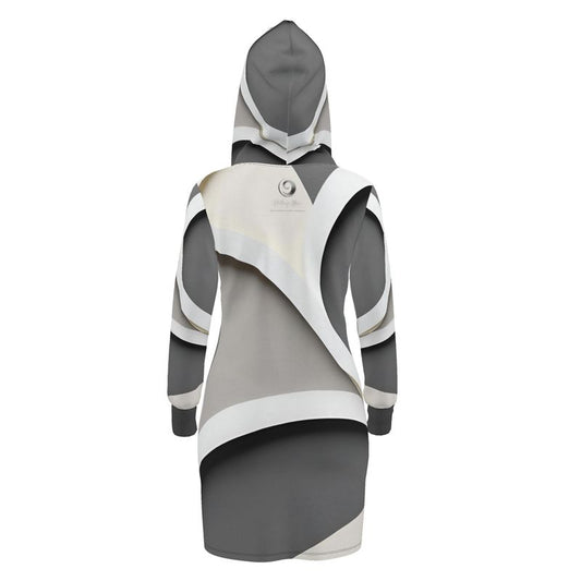 Chaitanya Abara Chrome, Black and Off-White Hoodie Dress Eternal Agape Store