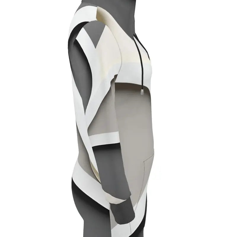 Chaitanya Abara Chrome, Black and Off-White Hoodie Dress Eternal Agape Store
