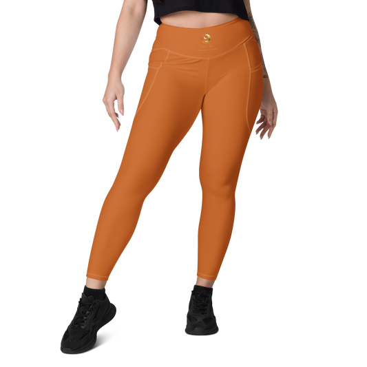 Orange Chaitanya Pocket Leggings Eternal Agape Store