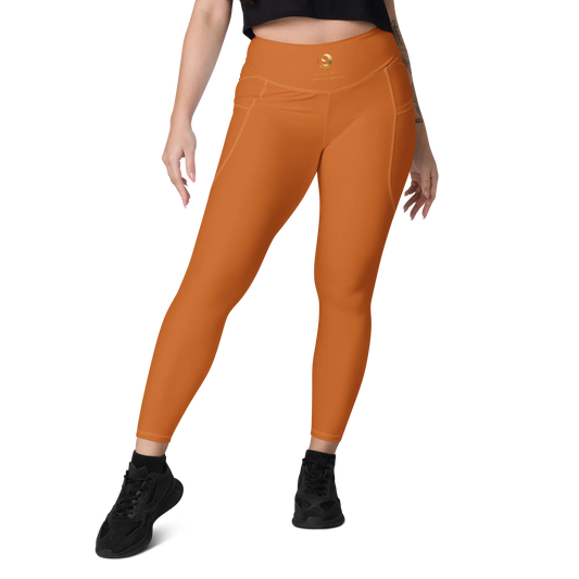 Orange Chaitanya Pocket Leggings Eternal Agape Store