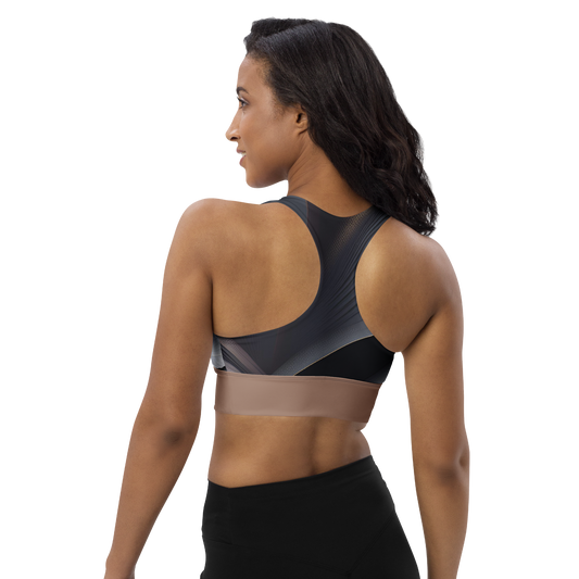 Chaitanya Abara Black and Tan Longline Sports Bra