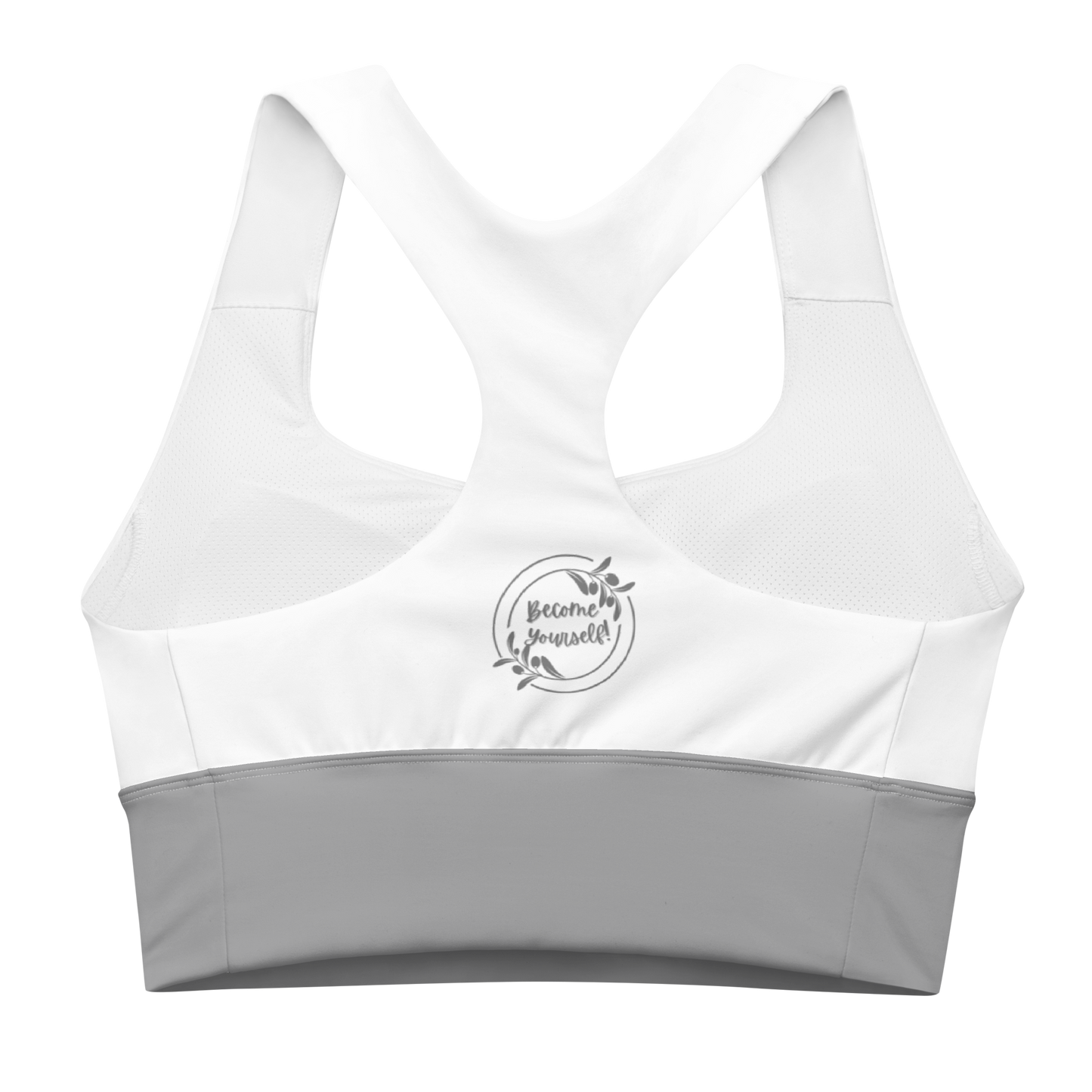 White Chaitanya Abara Become Yourself (Solid Color) Recycled Longline Sports Bra