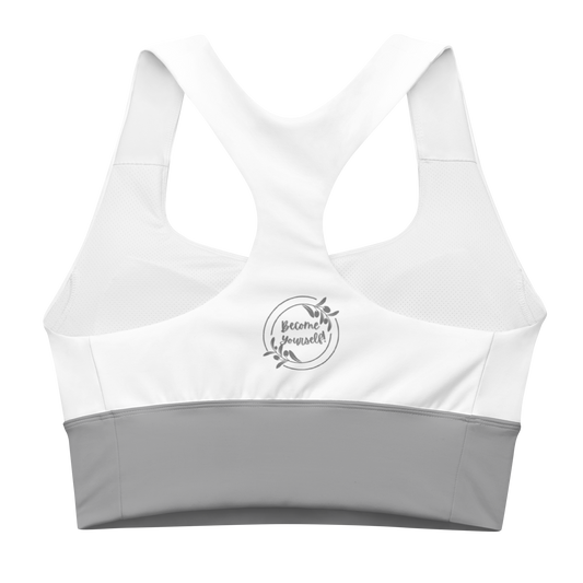 White Chaitanya Abara Become Yourself (Solid Color) Recycled Longline Sports Bra