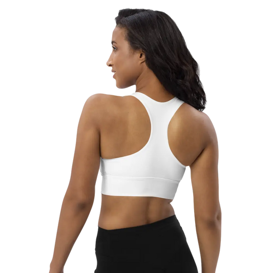 White Chaitanya Abara Recycled Longline Sports Bra Eternal Agape Store