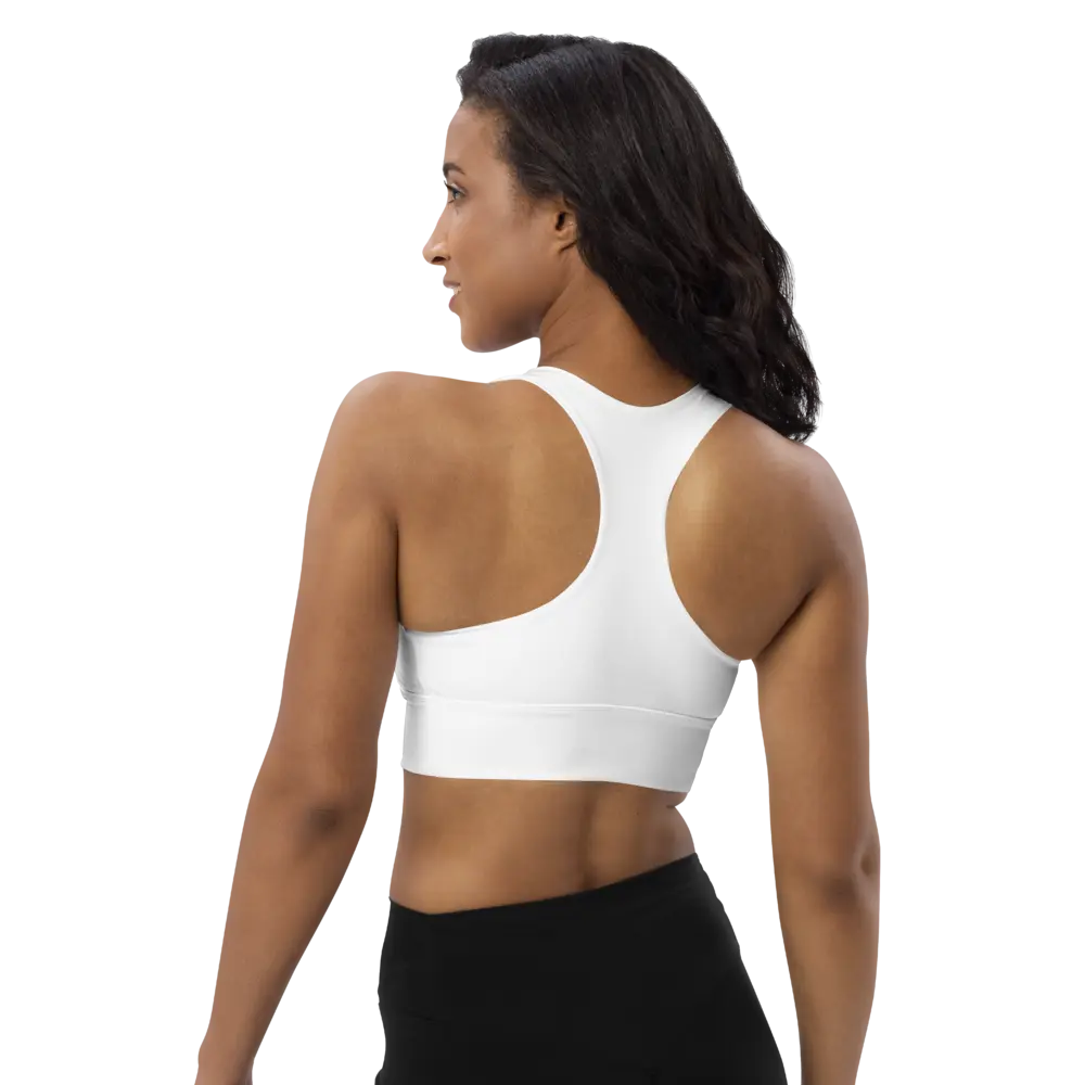 White Chaitanya Abara Recycled Longline Sports Bra Eternal Agape Store