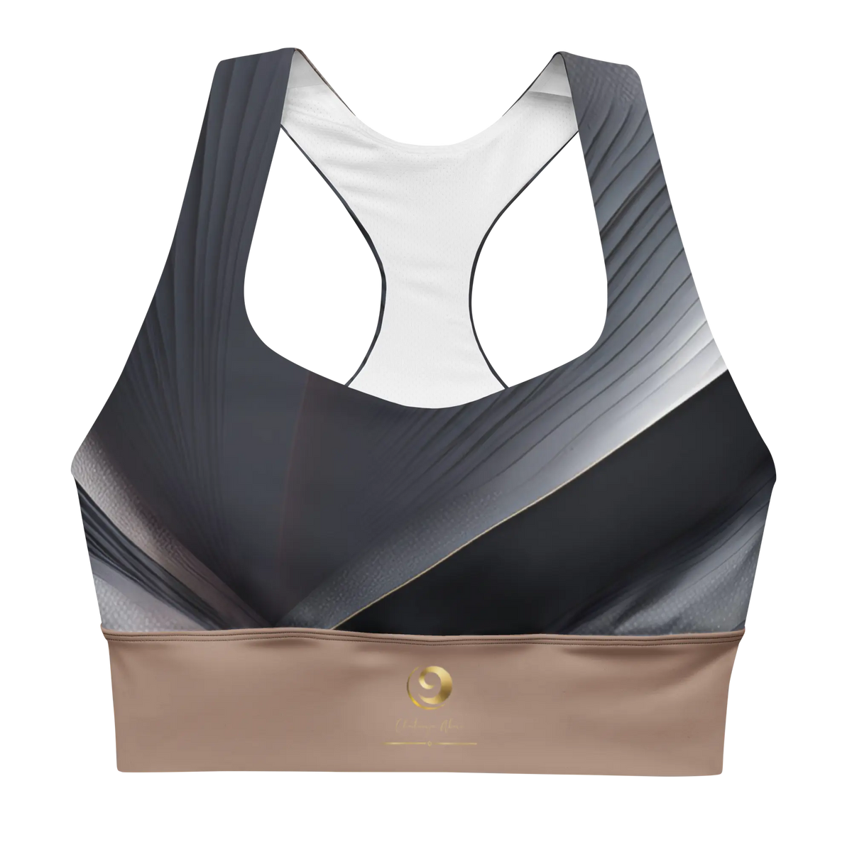 Chaitanya Abara Black and Tan Longline Sports Bra Eternal Agape Store
