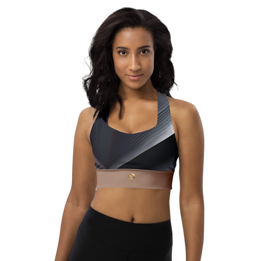 Chaitanya Abara Black and Tan Longline Sports Bra