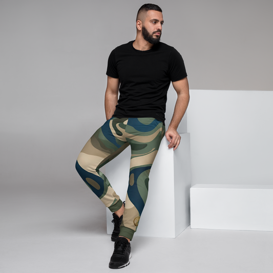 Teal, Tan and Black Eternal Agape Men's Camo Joggers My Store