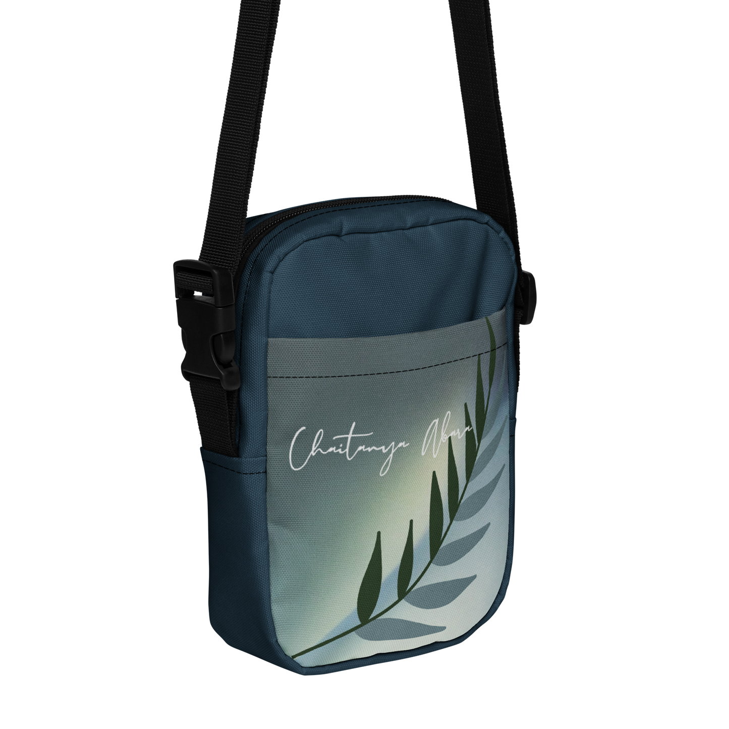 Chaitanya Abara Mint Green Olive Branch Utility Crossbody Bag