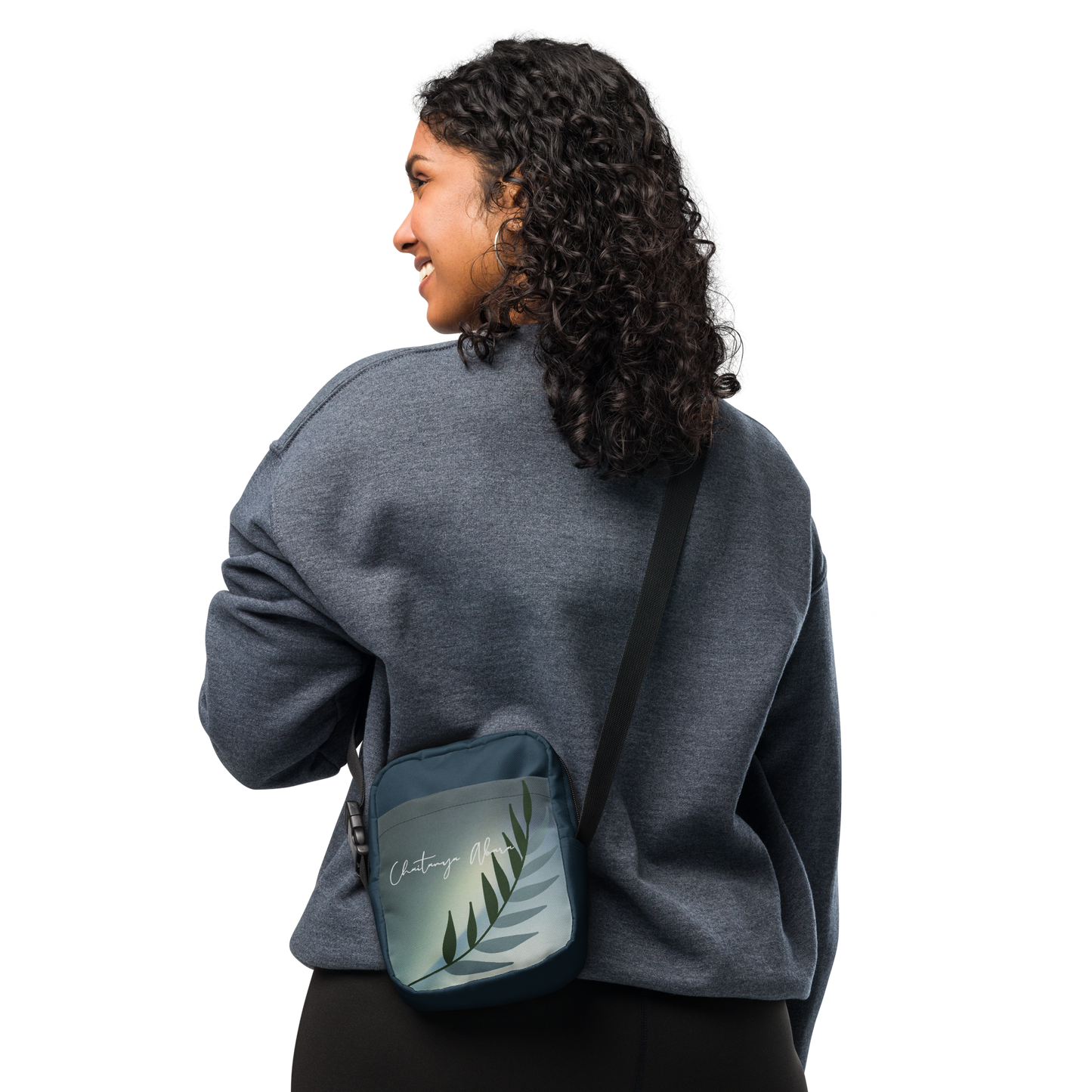 Chaitanya Abara Mint Green Olive Branch Utility Crossbody Bag