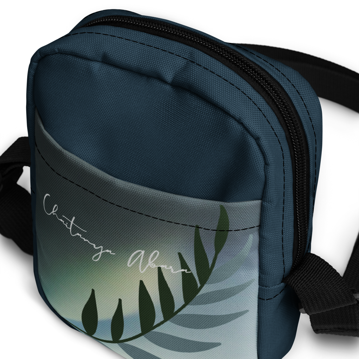 Chaitanya Abara Mint Green Olive Branch Utility Crossbody Bag