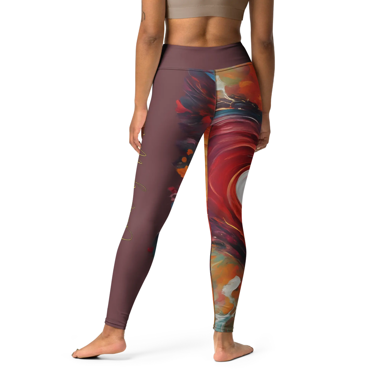 Chaitanya Abara Abstract Heart Yoga Leggings Eternal Agape Store