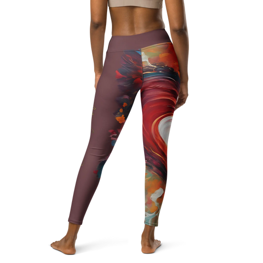 Chaitanya Abara Abstract Heart Yoga Leggings Eternal Agape Store