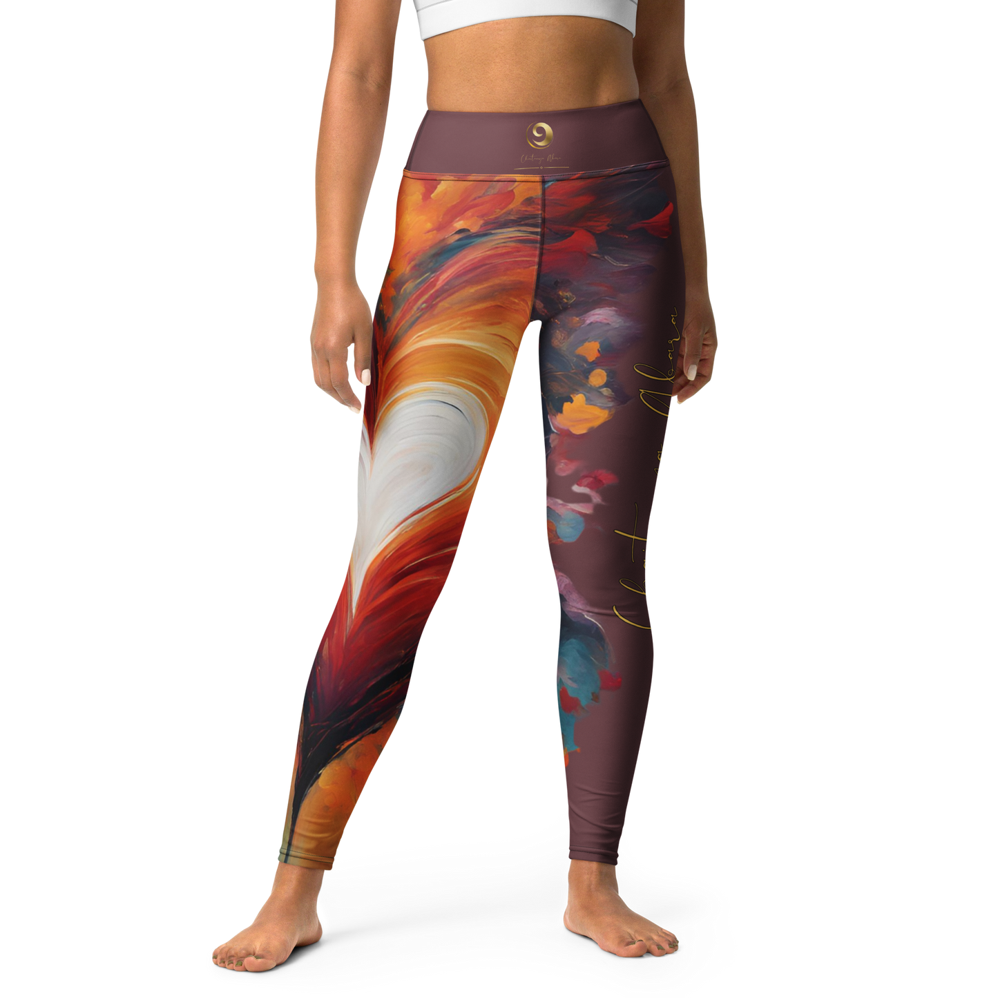 Chaitanya Abara Abstract Heart Yoga Leggings Eternal Agape Store