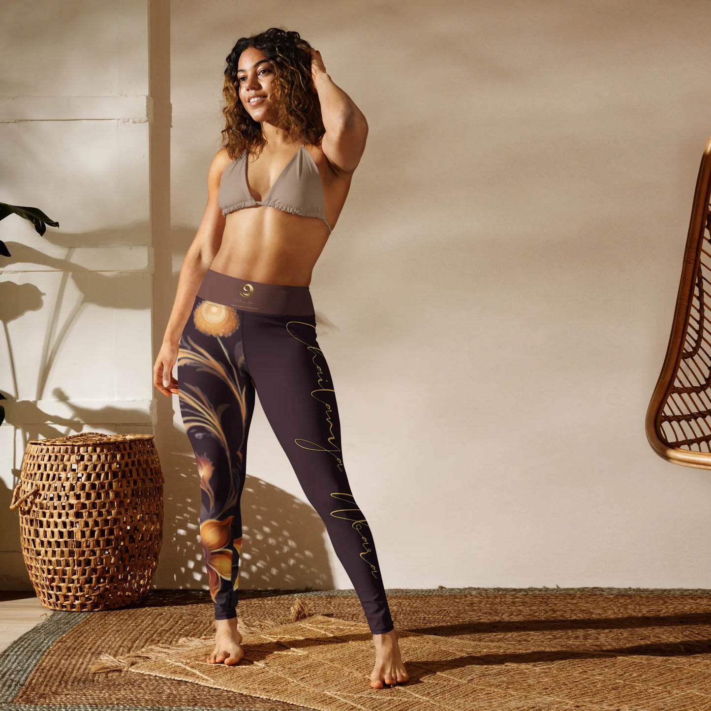 Chaitanya Abara Signature Wildfire Garden Yoga Leggings Eternal Agape Store