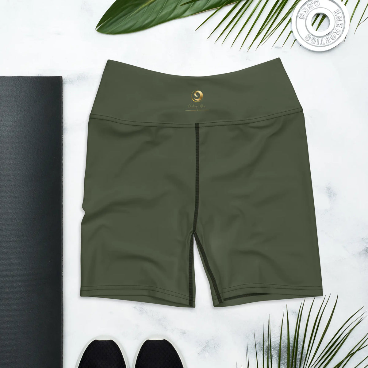Forest Green Chaitanya Abara Yoga Shorts Eternal Agape Store