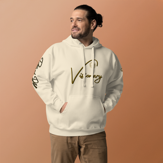 Eternal Agape Visionary Bone Color w Brown Print Unisex Hoodie Eternal Agape Store