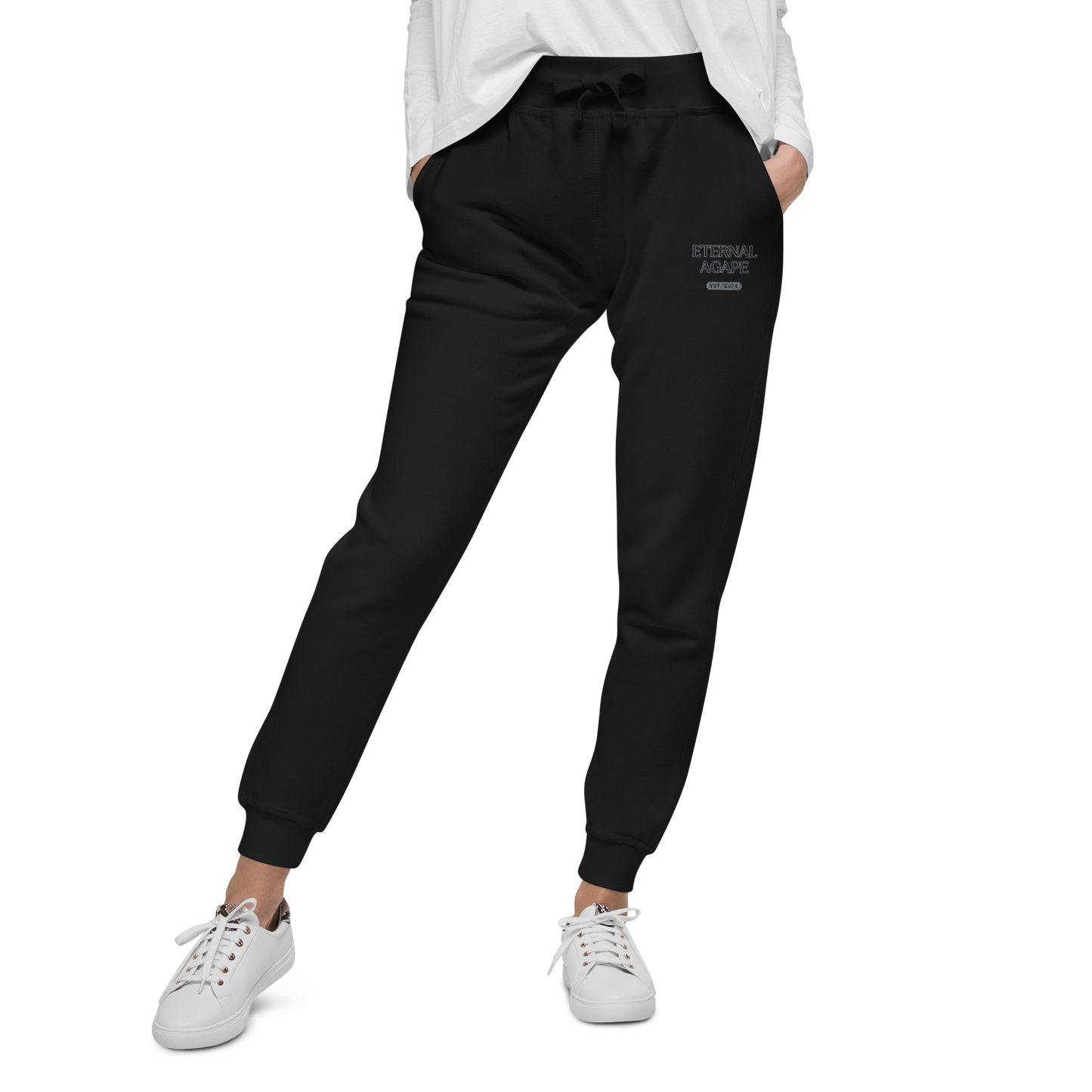 Eternal Agape Est. 2024 Embroidered Unisex Fleece Sweatpants