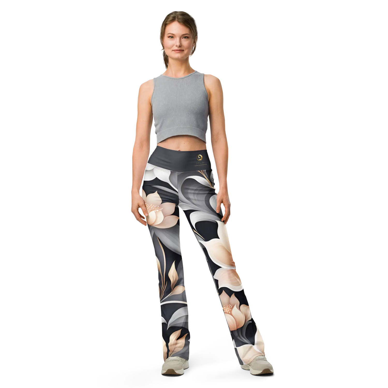 Chaitanya Abara Peach Blossom Flare Leggings Eternal Agape Store