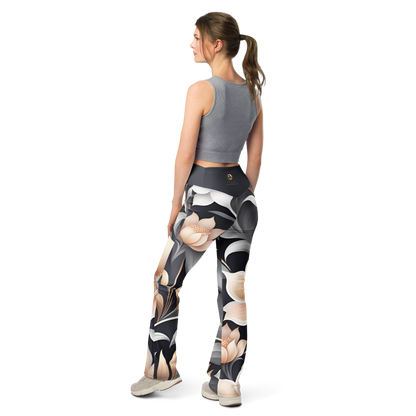 Chaitanya Abara Peach Blossom Flare Leggings Eternal Agape Store