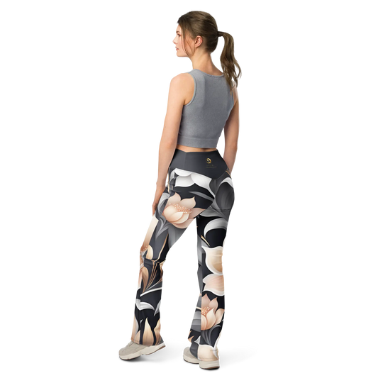 Chaitanya Abara Peach Blossom Flare Leggings Eternal Agape Store
