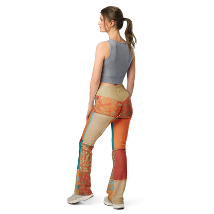 Chaitanya Abara Patchwork Print Flare Leggings Eternal Agape Store