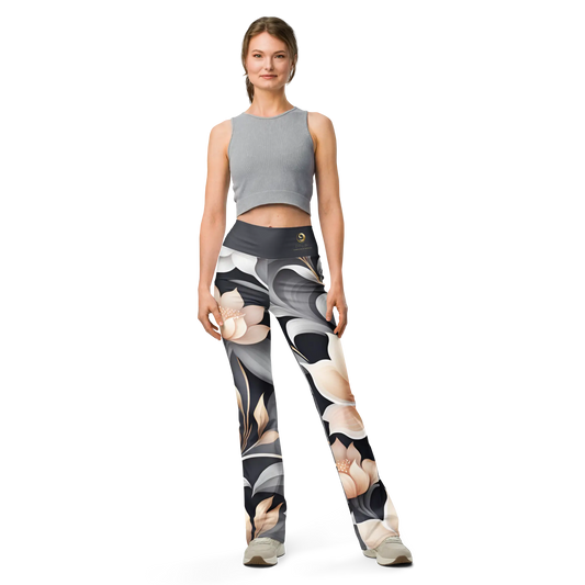Chaitanya Abara Peach Blossom Flare Leggings Eternal Agape Store