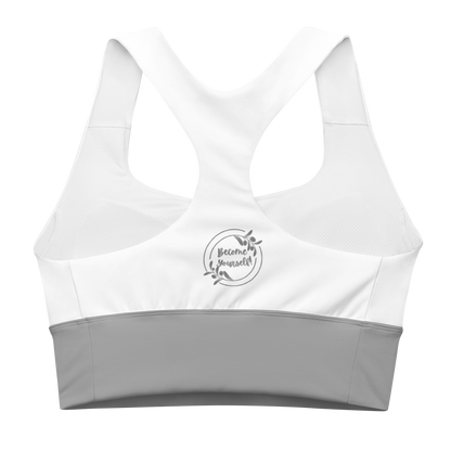 White Chaitanya Abara Become Yourself (Solid Color) Recycled Longline Sports Bra