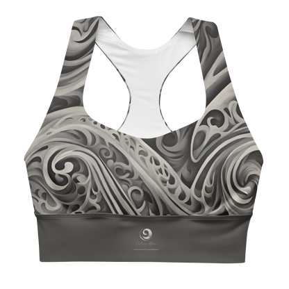 Chaitanya Abara Charcoal Gray Paisley Longline Sports Bra