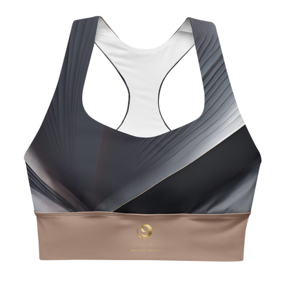 Chaitanya Abara Black and Tan Longline Sports Bra