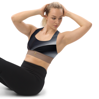 Chaitanya Abara Black and Tan Longline Sports Bra