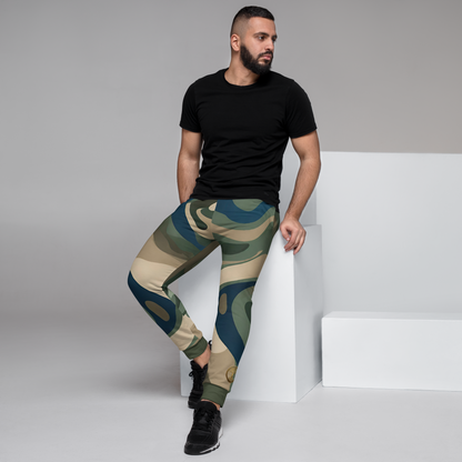 Teal, Tan and Black Eternal Agape Men's Camo Joggers My Store