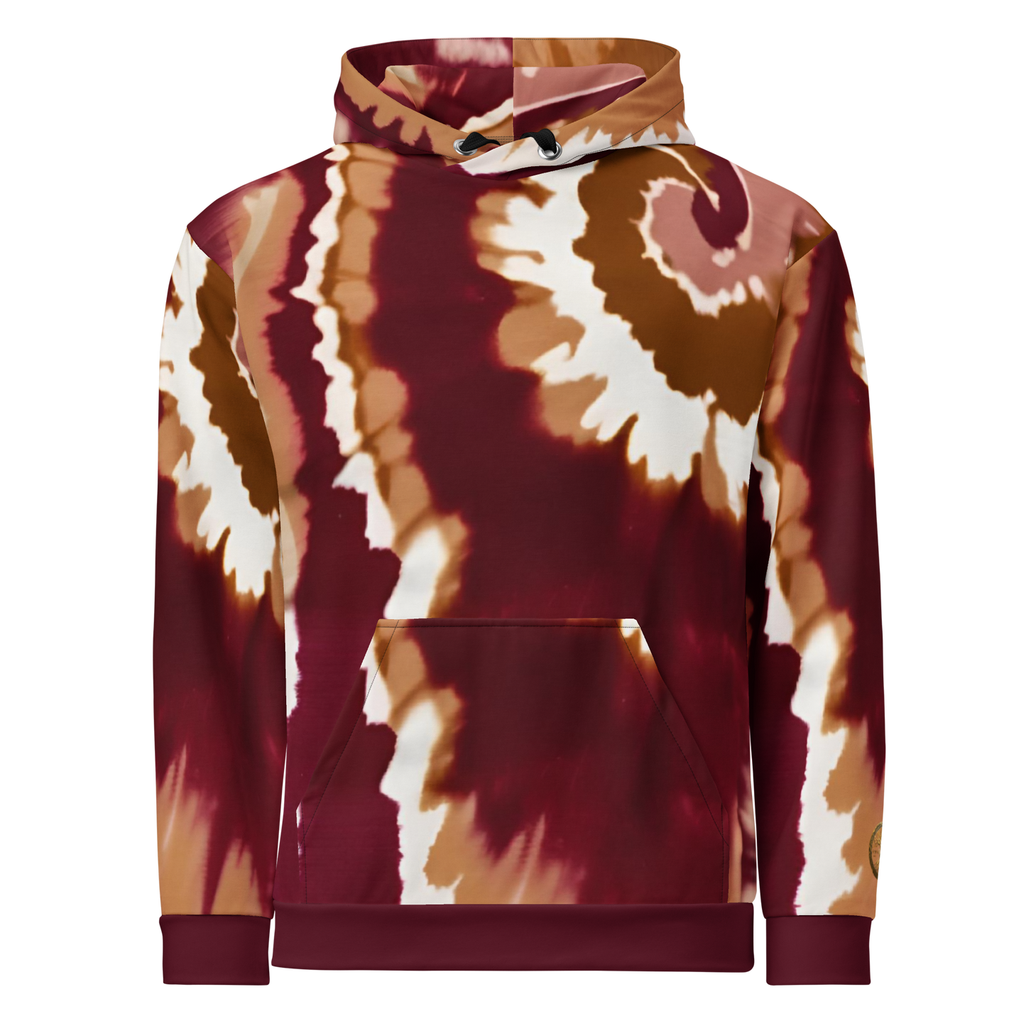 Eternal Agape Maroon and Gold Tie Dyed Hoodie Eternal Agape Store