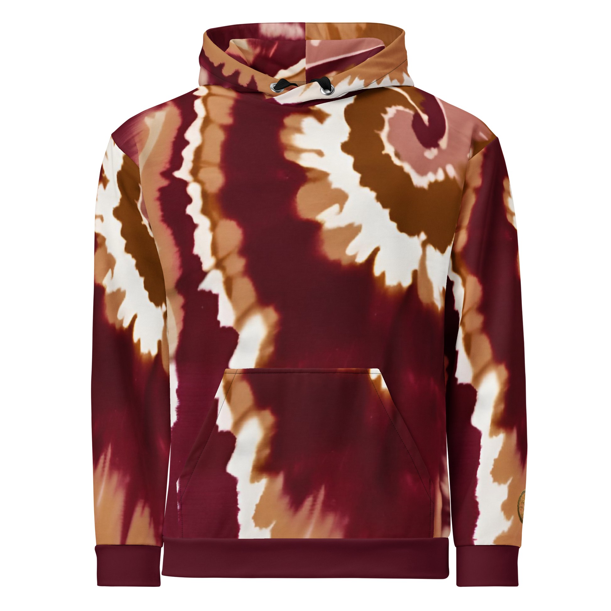 Eternal Agape Maroon and Gold Tie Dyed Hoodie Eternal Agape Store