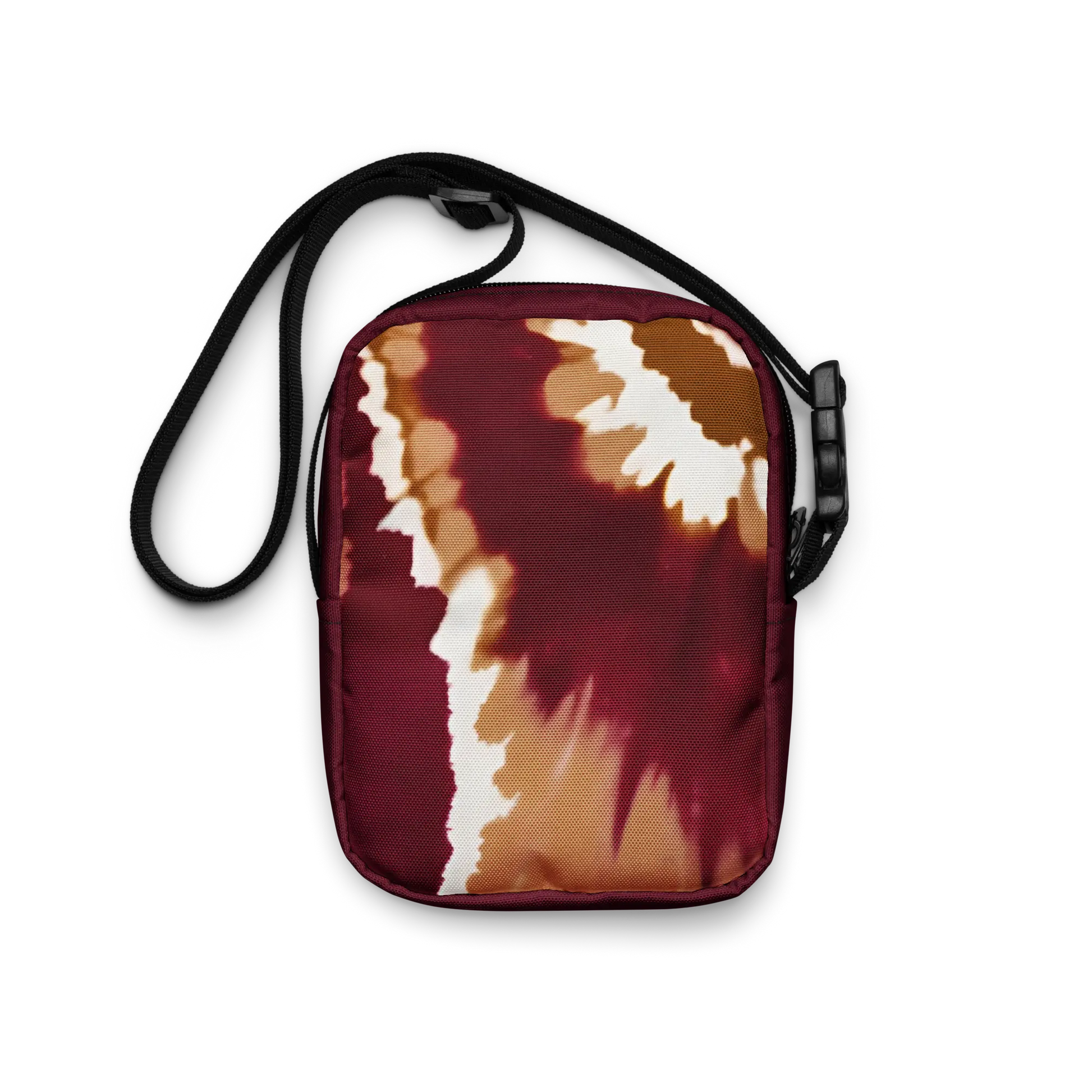 Eternal Agape Maroon and Gold Tie Dyed Utility Crossbody Bag Eternal Agape Store