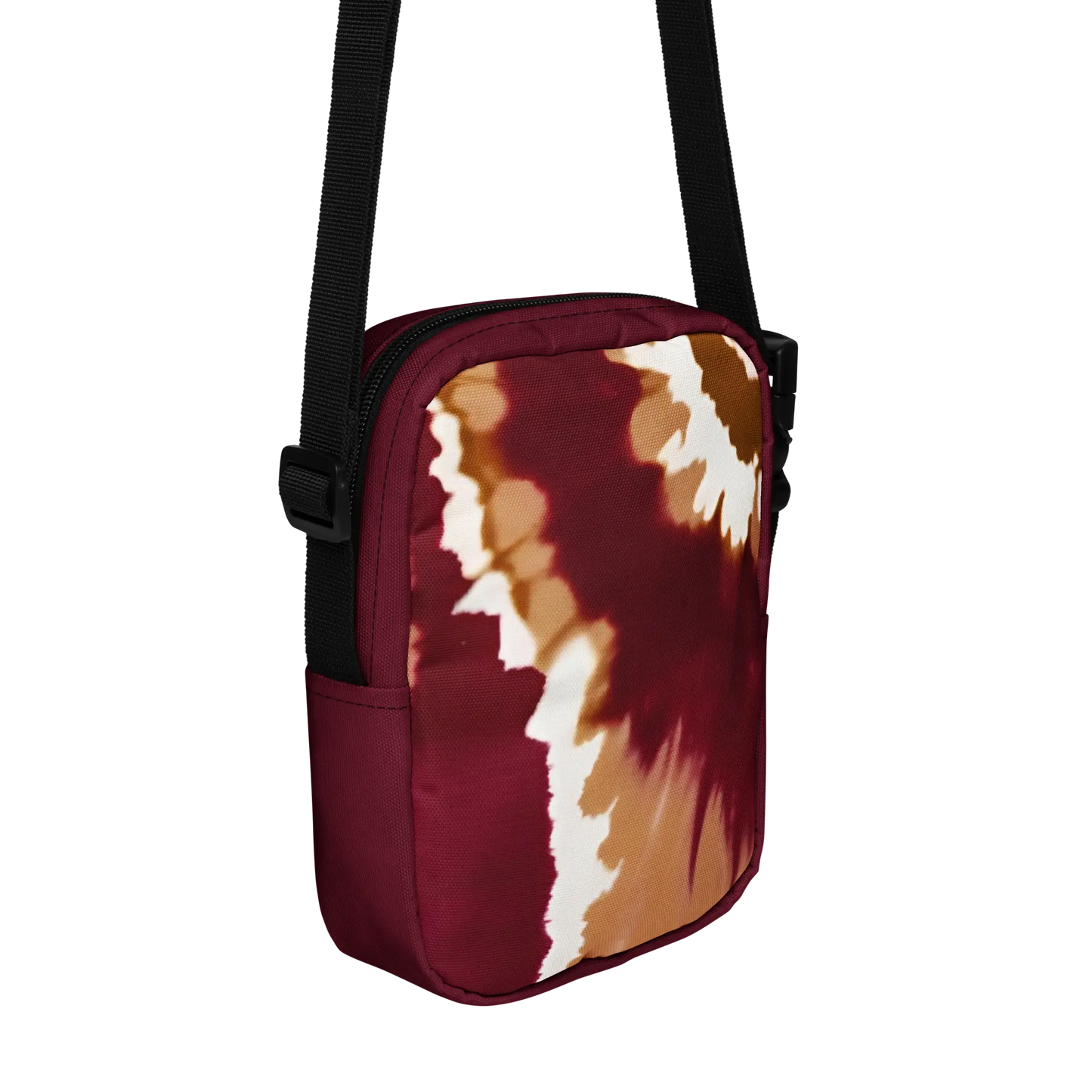 Eternal Agape Maroon and Gold Tie Dyed Utility Crossbody Bag Eternal Agape Store
