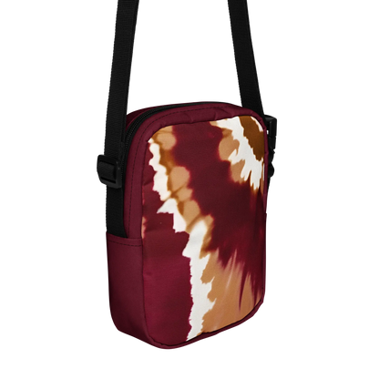 Eternal Agape Maroon and Gold Tie Dyed Utility Crossbody Bag Eternal Agape Store