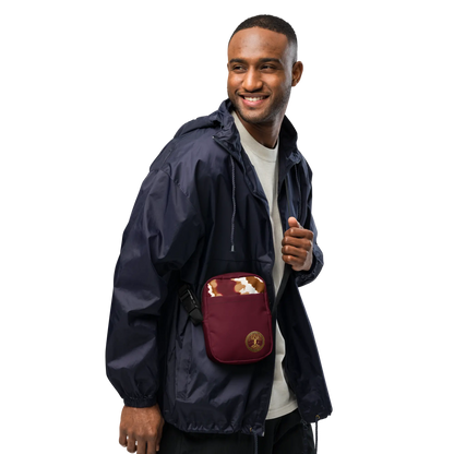 Eternal Agape Maroon and Gold Tie Dyed Utility Crossbody Bag Eternal Agape Store