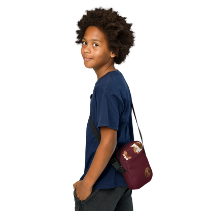 Eternal Agape Maroon and Gold Tie Dyed Utility Crossbody Bag Eternal Agape Store