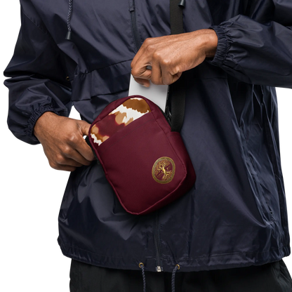 Eternal Agape Maroon and Gold Tie Dyed Utility Crossbody Bag Eternal Agape Store