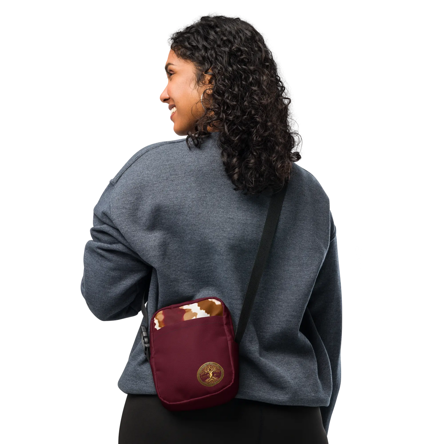 Eternal Agape Maroon and Gold Tie Dyed Utility Crossbody Bag Eternal Agape Store