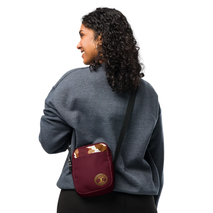 Eternal Agape Maroon and Gold Tie Dyed Utility Crossbody Bag Eternal Agape Store