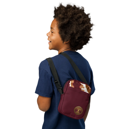 Eternal Agape Maroon and Gold Tie Dyed Utility Crossbody Bag Eternal Agape Store