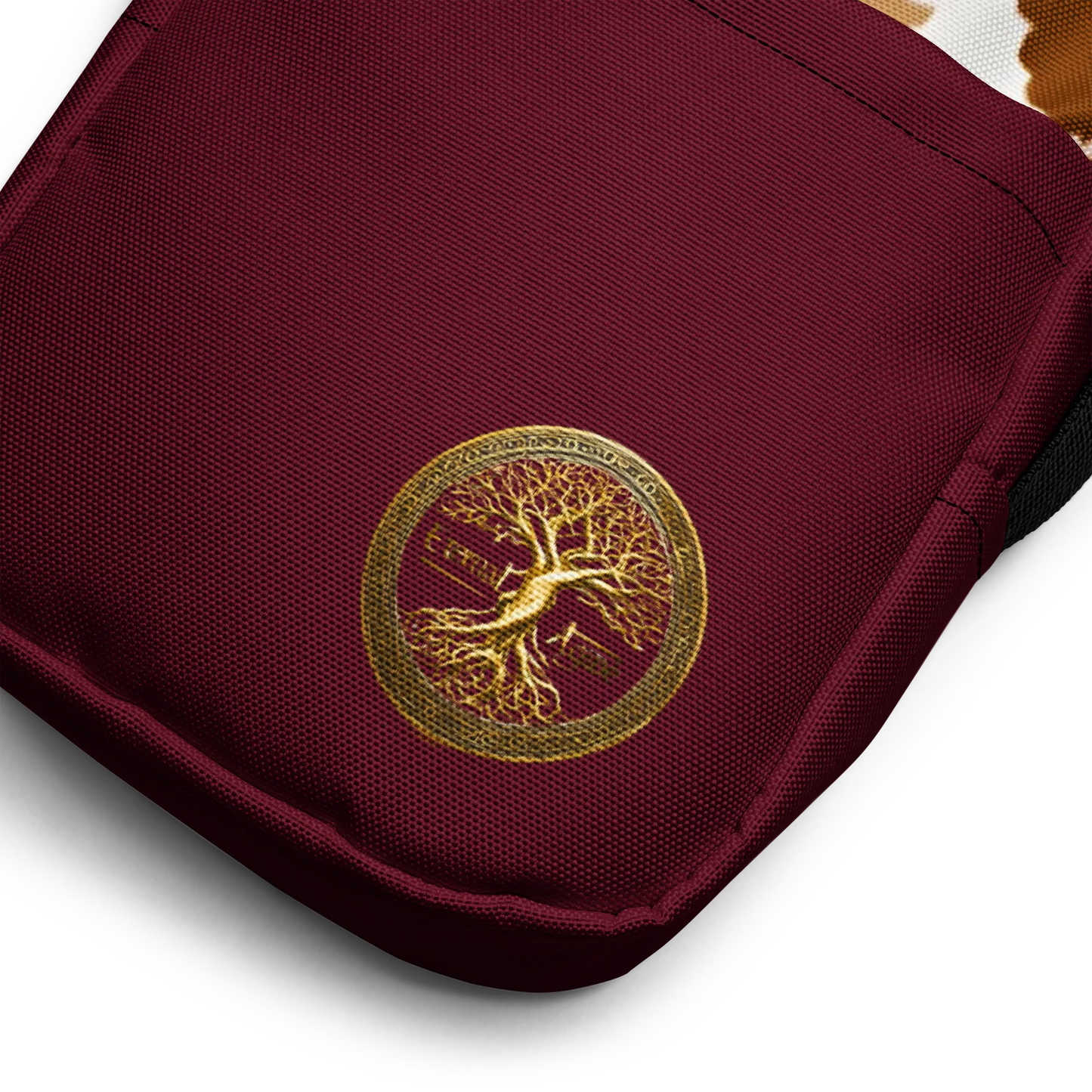 Eternal Agape Maroon and Gold Tie Dyed Utility Crossbody Bag Eternal Agape Store