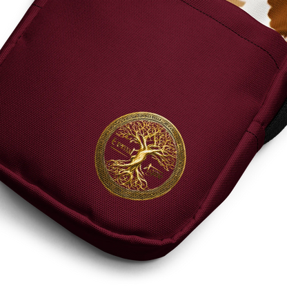 Eternal Agape Maroon and Gold Tie Dyed Utility Crossbody Bag Eternal Agape Store