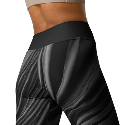 Black Textured Print Chaitanya Abara Yoga Leggings