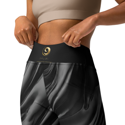 Black Textured Print Chaitanya Abara Yoga Leggings