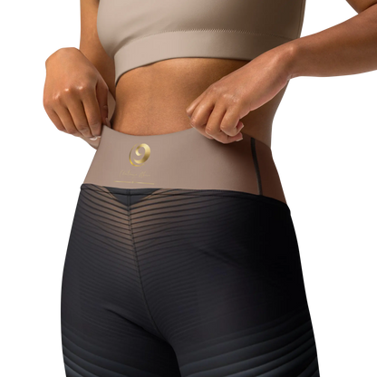Chaitanya Abara Black and Tan Yoga Leggings Eternal Agape Store