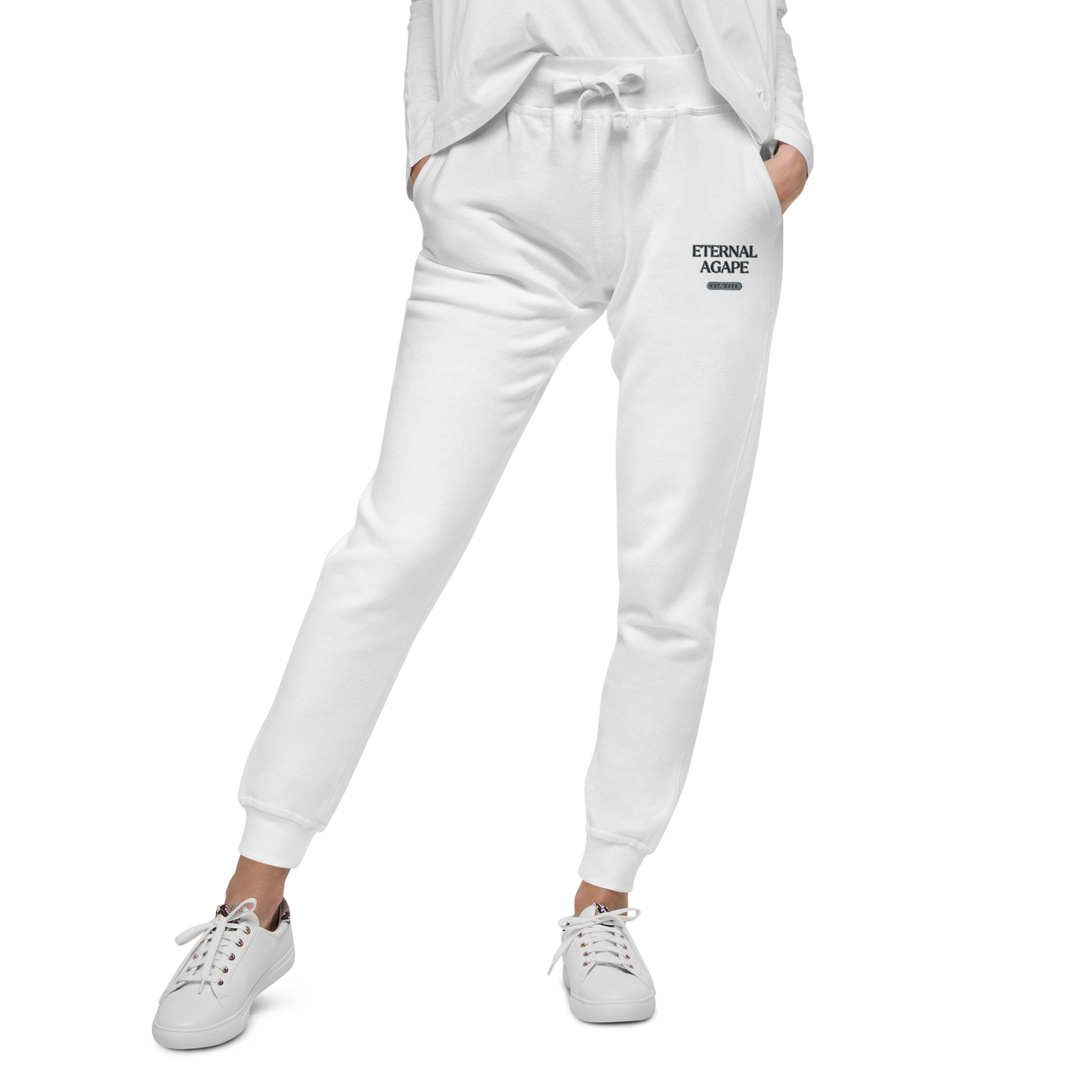 Eternal Agape Est. 2024 Embroidered Unisex Fleece Sweatpants