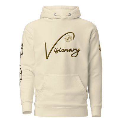 Eternal Agape Visionary Bone Color w Brown Print Unisex Hoodie Eternal Agape Store